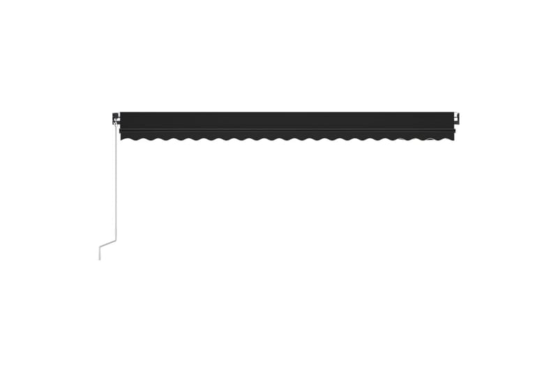 Manuell uttrekkbar markise med LED 500x350 cm antrasitt - Antrasittgrå - Balkongmarkise - Markiser - Terrassemarkise