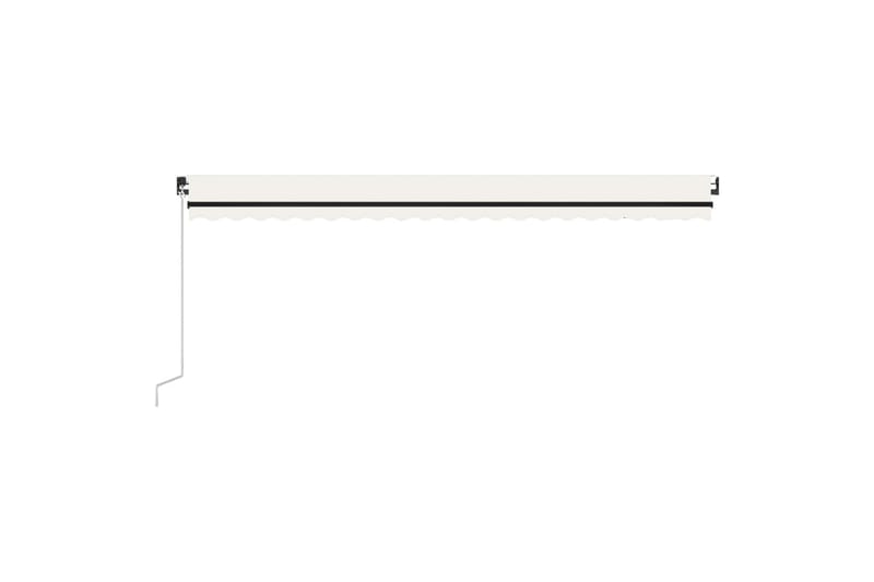 Manuell uttrekkbar markise med LED 500x350 cm kremhvit - Krem - Balkongmarkise - Markiser - Terrassemarkise