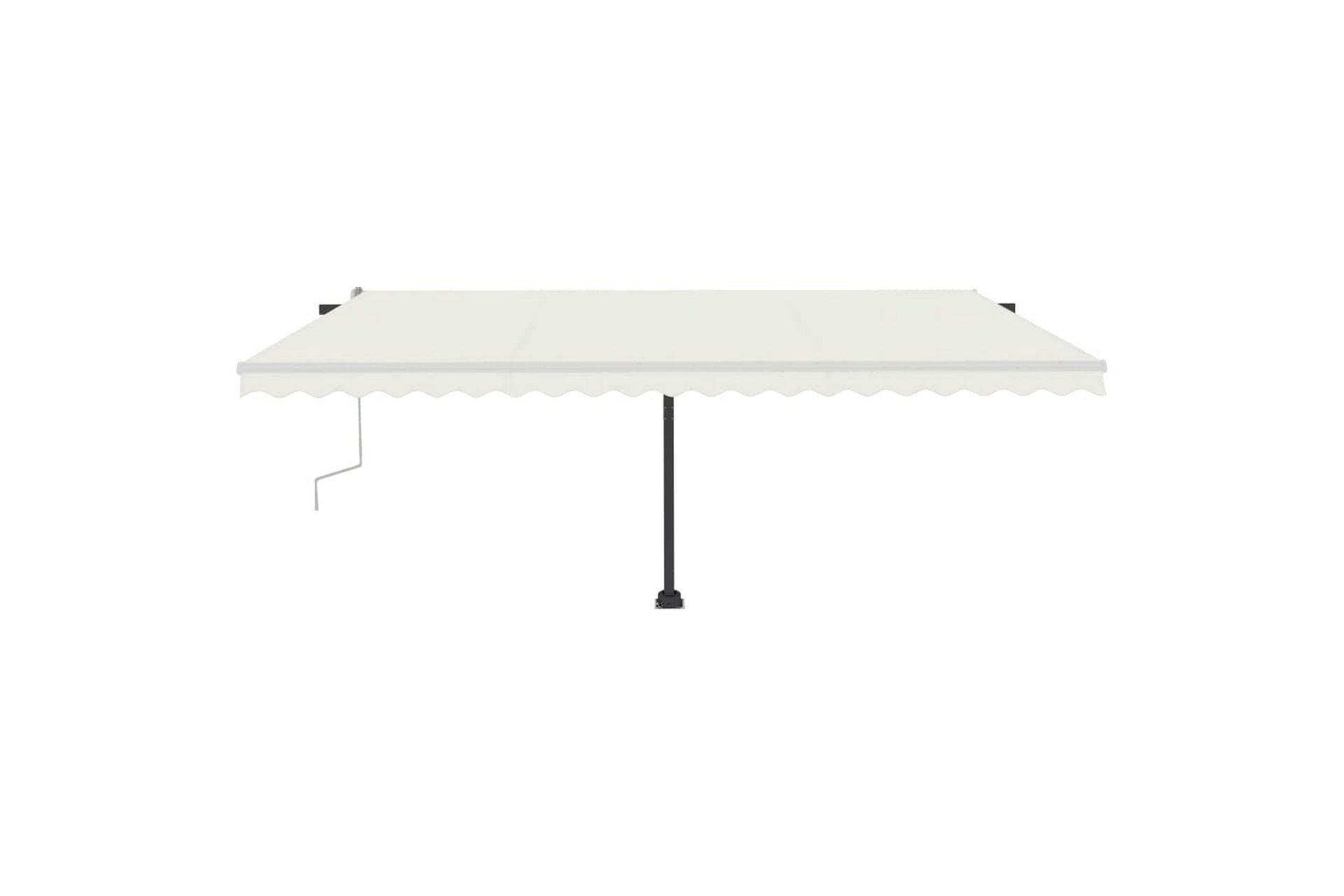 Manuell uttrekkbar markise med LED 500x350 cm kremhvit - Krem - Hagemøbler - Solbeskyttelse - Markiser - Balkongmarkise