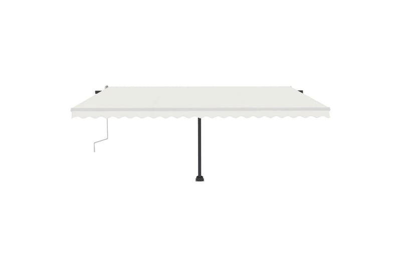 Manuell uttrekkbar markise med LED 500x350 cm kremhvit - Krem - Hagemøbler - Solbeskyttelse - Markiser - Balkongmarkise