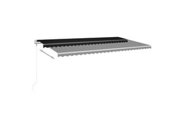 Manuell uttrekkbar markise med LED 600x300 cm antrasitt - Antrasittgrå - Hagemøbler - Solbeskyttelse - Markiser - Balkongmarkise