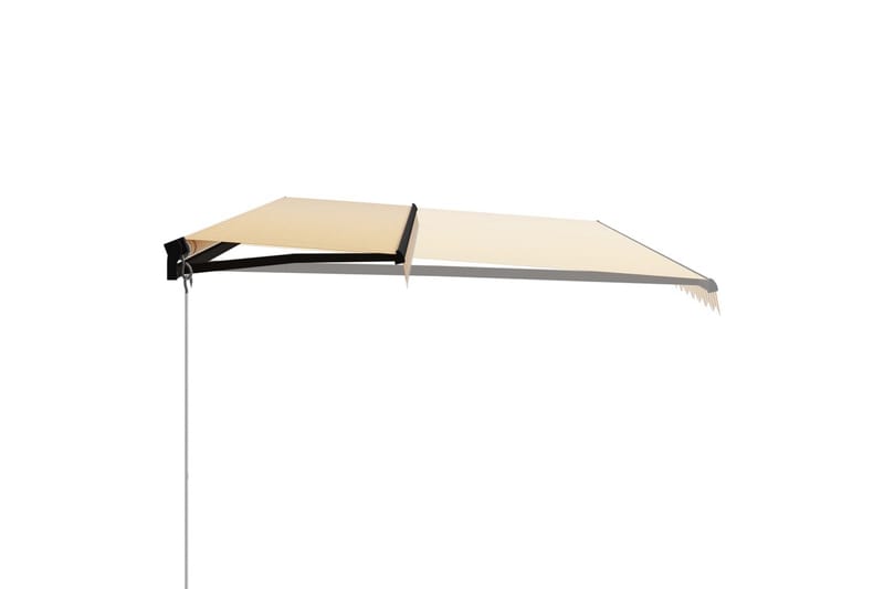 Manuell uttrekkbar markise med LED 600x300 cm gul & hvit - Hagemøbler - Solbeskyttelse - Markiser - Vindusmarkise