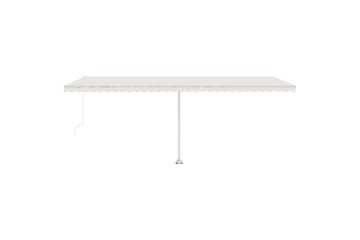 Manuell uttrekkbar markise med LED 600x300 cm kremhvit - Krem - Hagemøbler - Solbeskyttelse - Markiser - Balkongmarkise