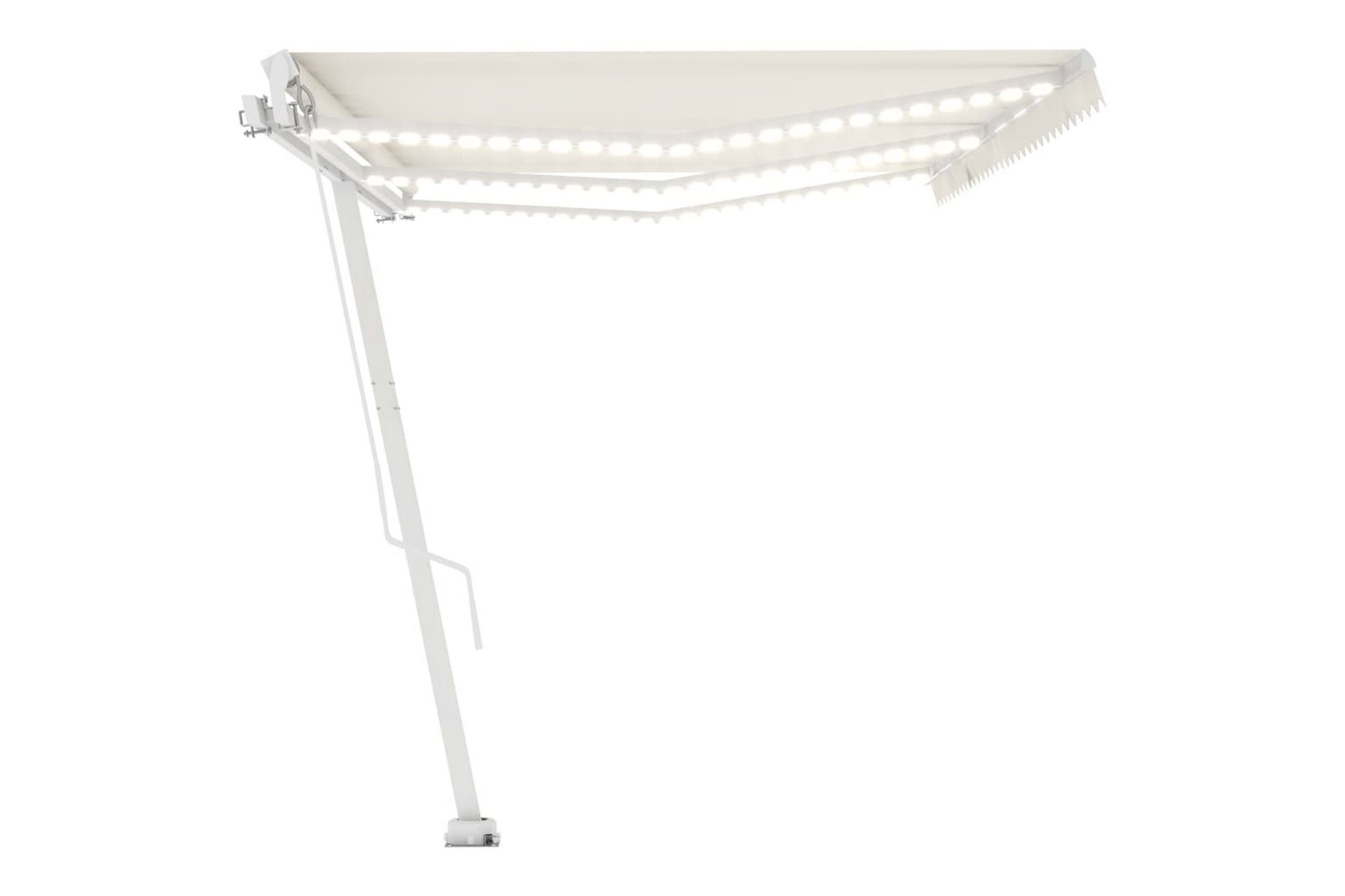 Manuell uttrekkbar markise med LED 600x300 cm kremhvit - Krem - Hagemøbler - Solbeskyttelse - Markiser - Balkongmarkise