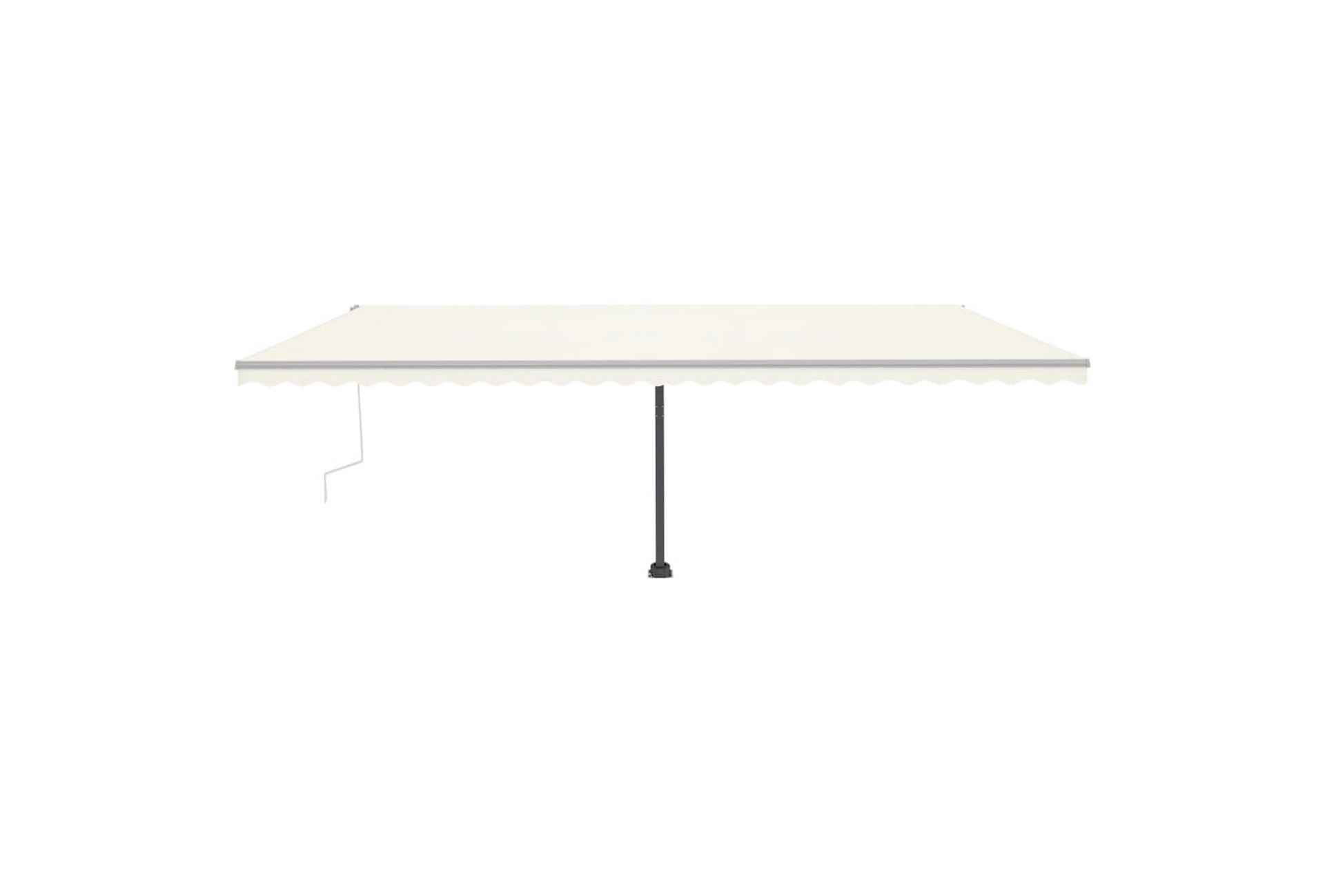 Manuell uttrekkbar markise med LED 600x350 cm kremhvit - Krem - Hagemøbler - Solbeskyttelse - Markiser - Balkongmarkise