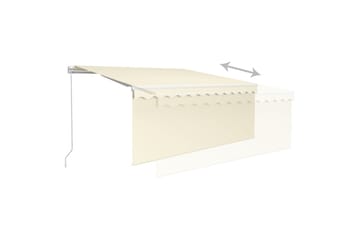 Manuell uttrekkbar markise med rullegardin&LED 3x2,5 m - Krem - Hagemøbler - Solbeskyttelse - Markiser - Vindusmarkise