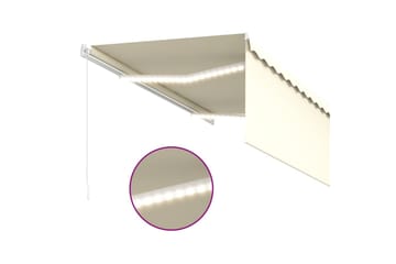 Manuell uttrekkbar markise med rullegardin&LED 3x2,5 m - Krem - Hagemøbler - Solbeskyttelse - Markiser - Vindusmarkise