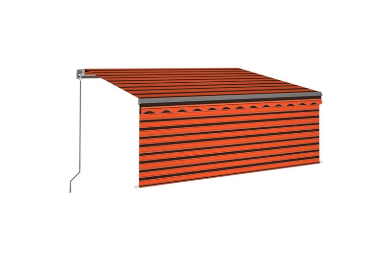 Manuell uttrekkbar markise med rullegardin 3x2,5 m - Oransj - Vindusmarkise - Markiser - Solbeskyttelse vindu