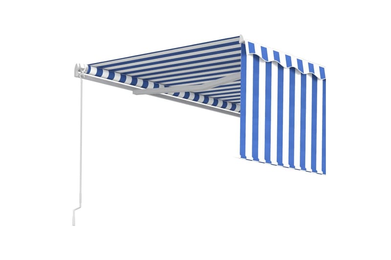 Manuell uttrekkbar markise med rullegardin 4,5x3 m - Blå - Vindusmarkise - Markiser