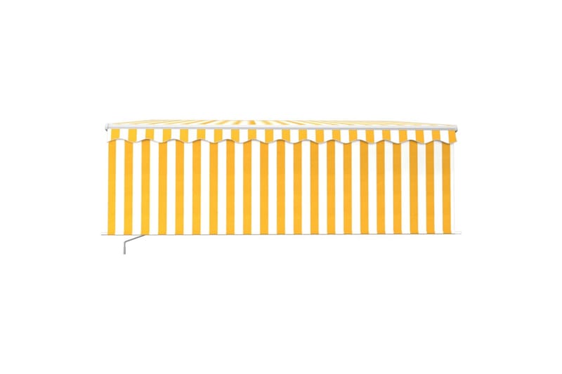 Manuell uttrekkbar markise med rullegardin 4x3 m gul og hvit - Gul - Vindusmarkise - Markiser
