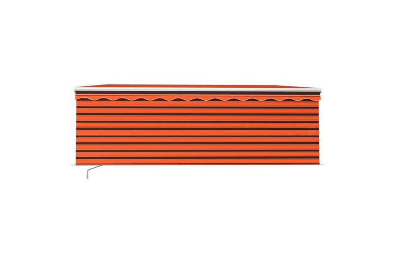 Manuell uttrekkbar markise med rullegardin 4x3 m - Oransj - Vindusmarkise - Markiser