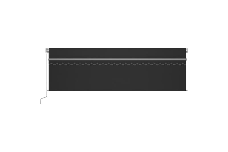 Manuell uttrekkbar markise med rullegardin 5x3 m antrasitt - Antrasittgrå - Vindusmarkise - Markiser