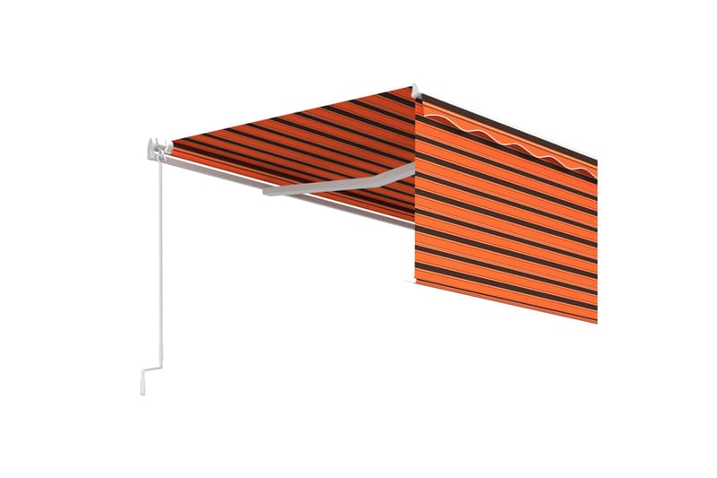 Manuell uttrekkbar markise med rullegardin 5x3 m oransje bru - Oransj - Balkongmarkise - Markiser - Terrassemarkise