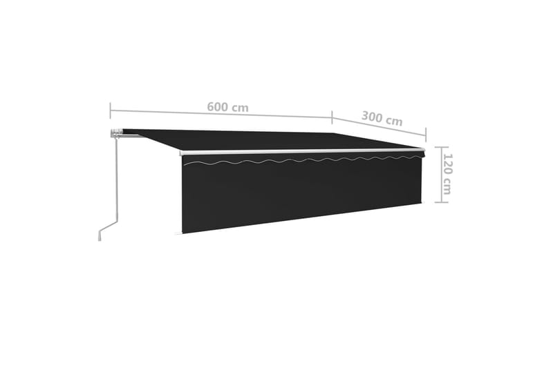 Manuell uttrekkbar markise med rullegardin 6x3 m antrasitt - Antrasittgrå - Vindusmarkise - Markiser
