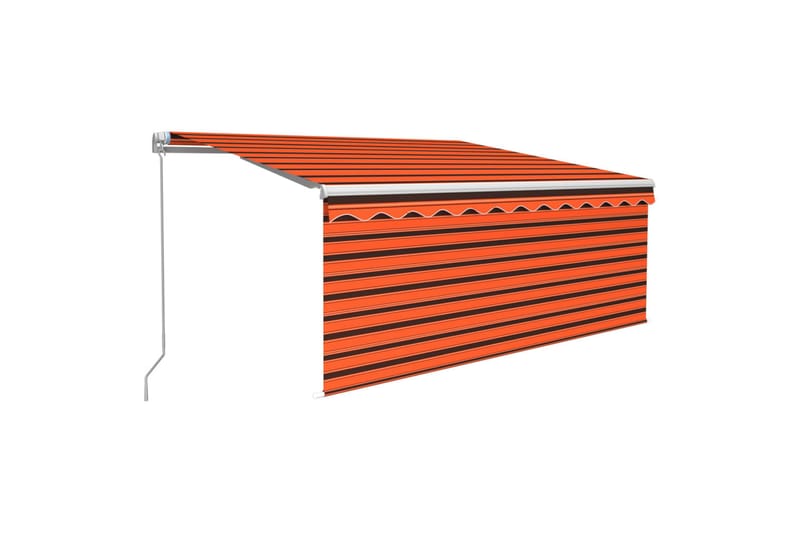 Manuell uttrekkbar markise med stolper 3x2,5 m - Oransj - Vindusmarkise - Markiser - Solbeskyttelse vindu