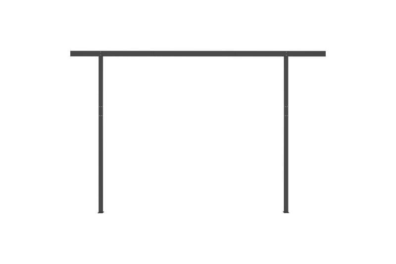 Manuell uttrekkbar markise med stolper 4x3,5 m antrasitt - Balkongmarkise - Markiser - Terrassemarkise