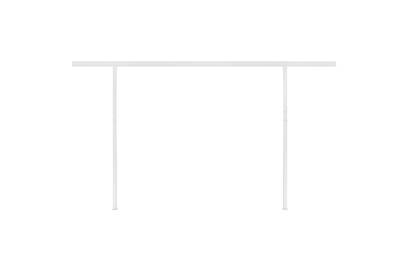 Manuell uttrekkbar markise med stolper 4x3 m - Oransj - Balkongmarkise - Markiser - Terrassemarkise