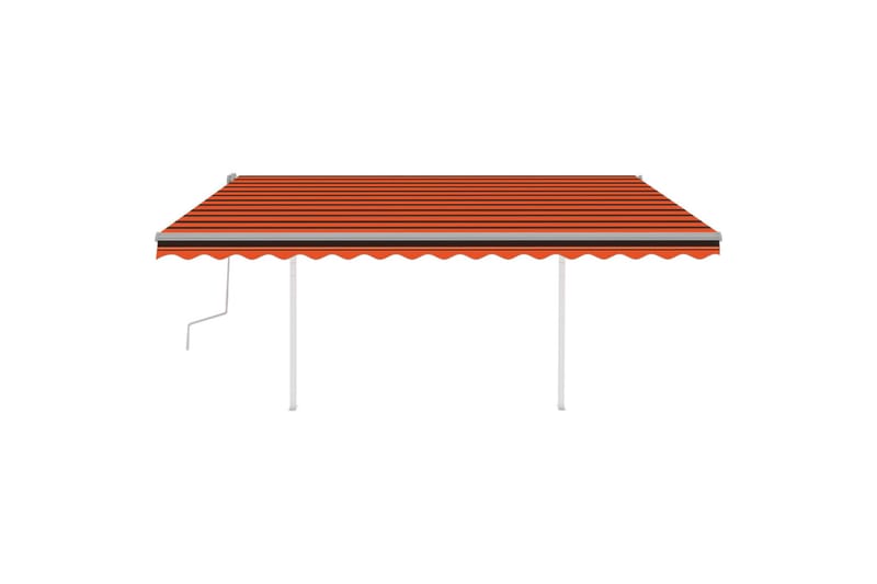Manuell uttrekkbar markise med stolper 4x3 m - Oransj - Balkongmarkise - Markiser - Terrassemarkise