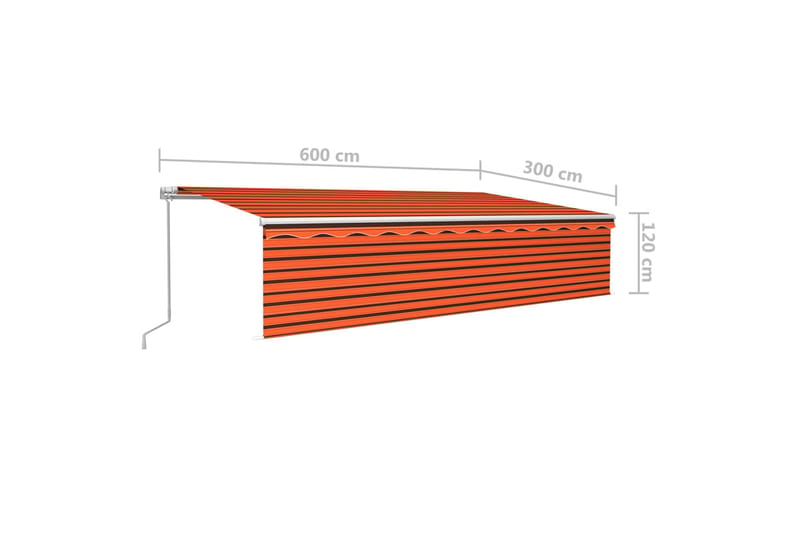 Manuell uttrekkbar markise med persienne 6x3 m - Oransj - Vindusmarkise - Markiser