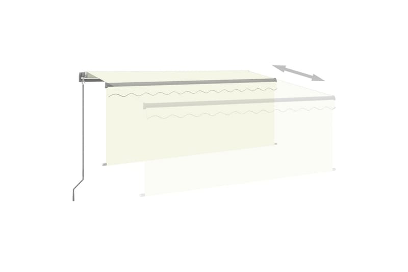 Manuell uttrekkbar markise rullegardin&LED 3,5x2,5 m - Krem - Hagemøbler - Solbeskyttelse - Markiser - Vindusmarkise