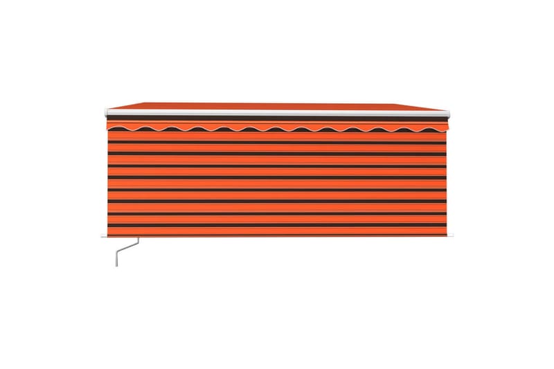 Manuell uttrekkbar markise rullegardin&LED 3x2,5 m - Oransj - Hagemøbler - Solbeskyttelse - Markiser - Vindusmarkise