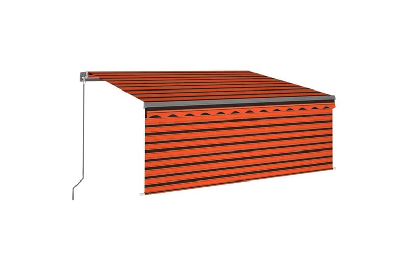 Manuell uttrekkbar markise rullegardin&LED 3x2,5m - Oransj - Vindusmarkise - Markiser - Solbeskyttelse vindu