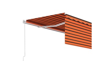 Manuell uttrekkbar markise rullegardin LED 4,5x3 m - Oransj - Hagemøbler - Solbeskyttelse - Markiser - Vindusmarkise