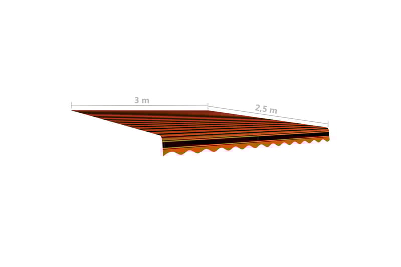 Markiseduk oransje og brun 300x250 cm - Hagemøbler - Solbeskyttelse - Markiser - Vindusmarkise
