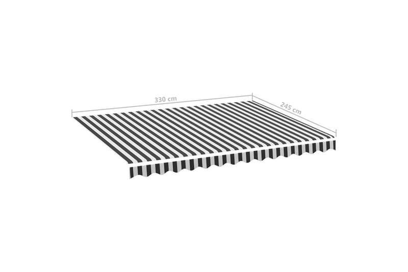 Erstatningsduk for markise antrasitt og hvit 3,5x2,5 m - Markiser - Markisevev & markisestoff