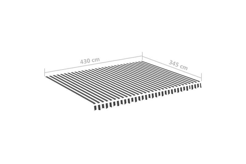 Erstatningsduk for markise antrasitt og hvit 4,5x3,5 m - Markiser - Markisevev & markisestoff