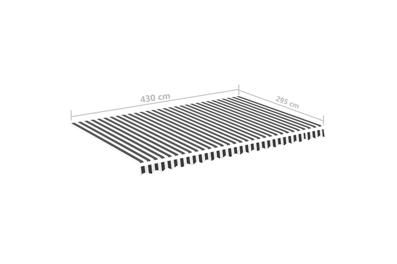 Erstatningsduk for markise antrasitt og hvit 4,5x3 m - Markiser - Markisevev & markisestoff