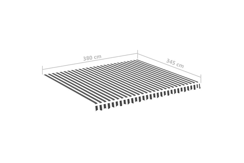 Erstatningsduk for markise antrasitt og hvit 4x3,5 m - Markiser - Markisevev & markisestoff