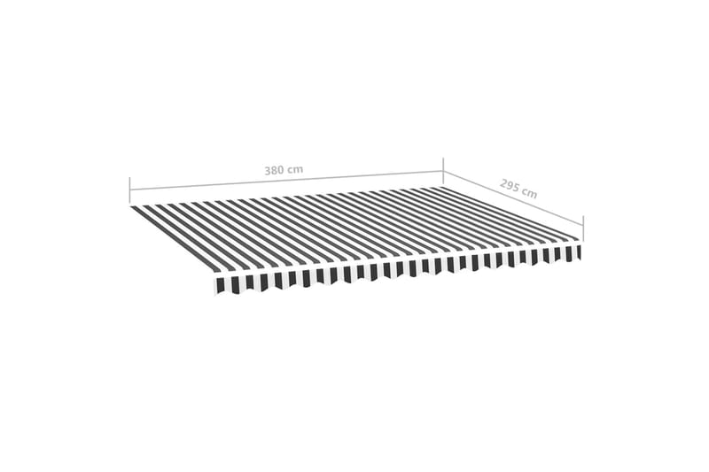 Erstatningsduk for markise antrasitt og hvit 4x3 m - Markiser - Markisevev & markisestoff