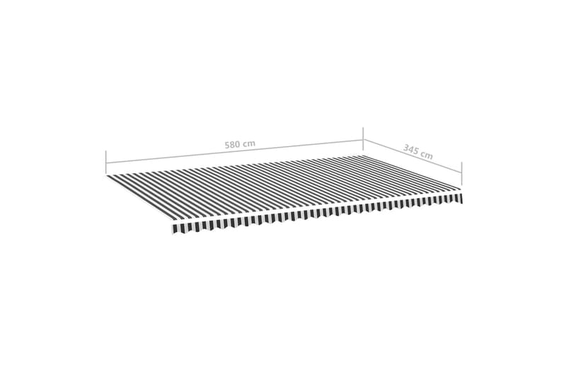 Erstatningsduk for markise antrasitt og hvit 6x3,5 m - Markiser - Markisevev & markisestoff