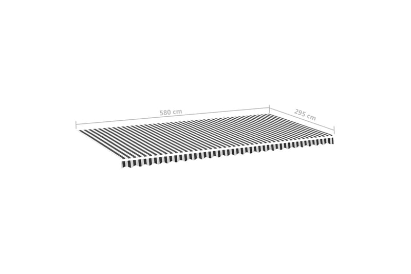 Erstatningsduk for markise antrasitt og hvit 6x3 m - Markiser - Markisevev & markisestoff