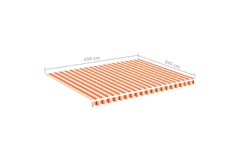 Erstatningsduk for markise gul og oransje 4,5x3,5 m - Markiser - Markisevev & markisestoff