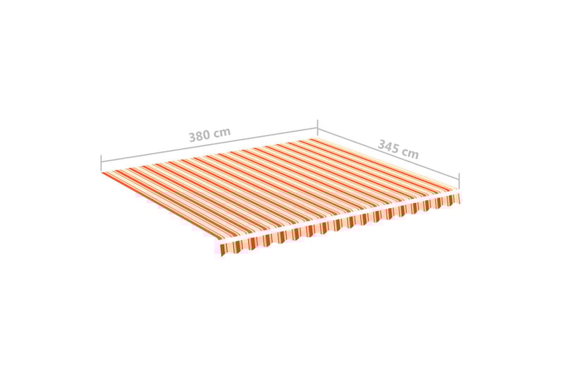 Erstatningsduk for markise gul og oransje 4x3,5 m - Hagemøbler - Solbeskyttelse - Markiser - Markisetilbehør - Markisevev & markisestoff