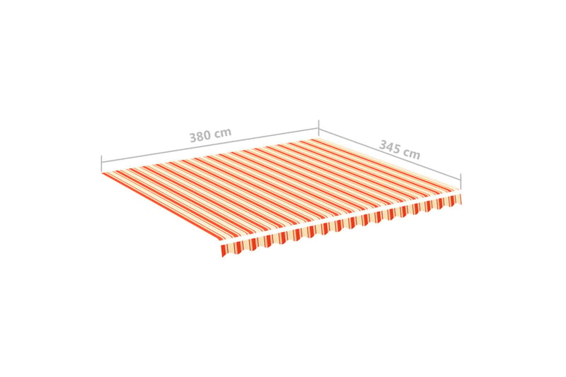 Erstatningsduk for markise gul og oransje 4x3,5 m - Markiser - Markisevev & markisestoff