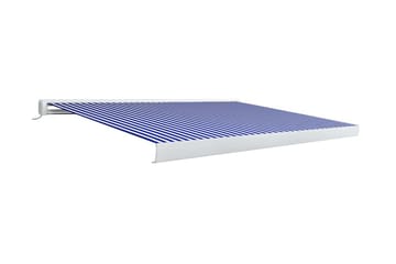 Motorisert kassettmarkise 400x300 cm blå og hvit - Blå - Hagemøbler - Solbeskyttelse - Markiser - Balkongmarkise