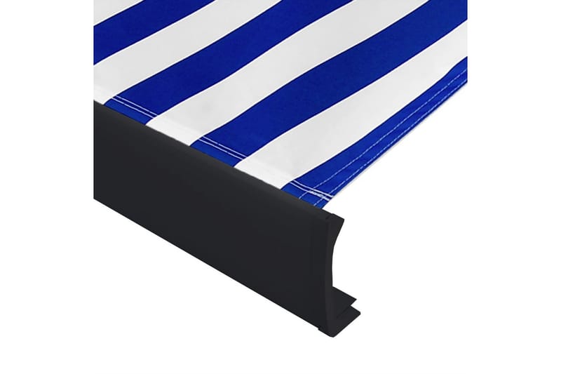 Motorisert kassettmarkise 500x300 cm blå og hvit - Blå - Balkongmarkise - Markiser - Terrassemarkise