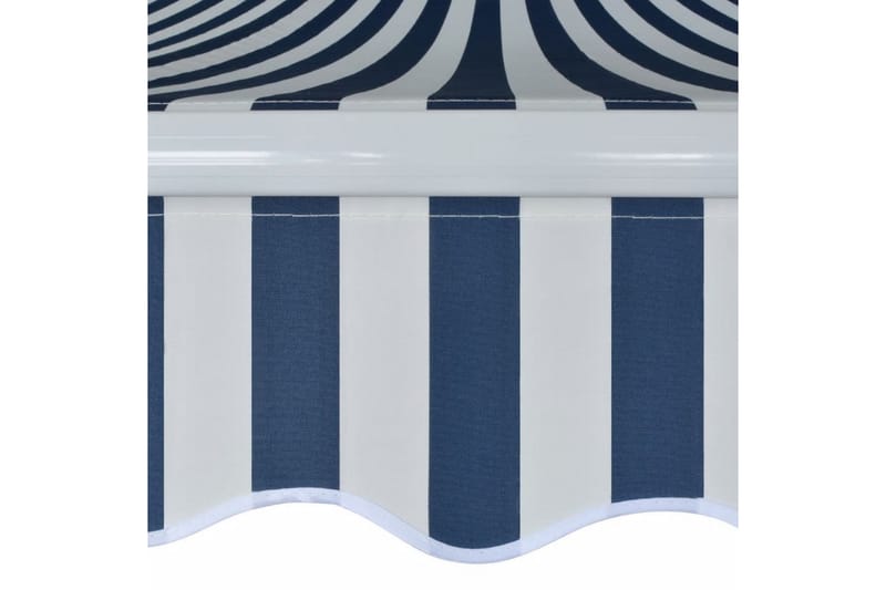 Sammenleggbar markise manuell 500 cm blå og hvit - Balkongmarkise - Markiser - Terrassemarkise