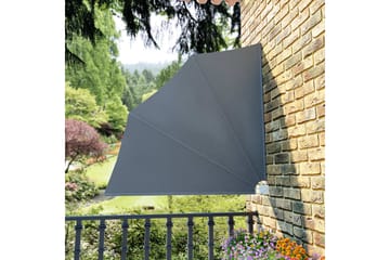 Sammenleggbar sidemarkise for balkong grå 140x140 cm - Hagemøbler - Solbeskyttelse - Markiser - Balkongmarkise