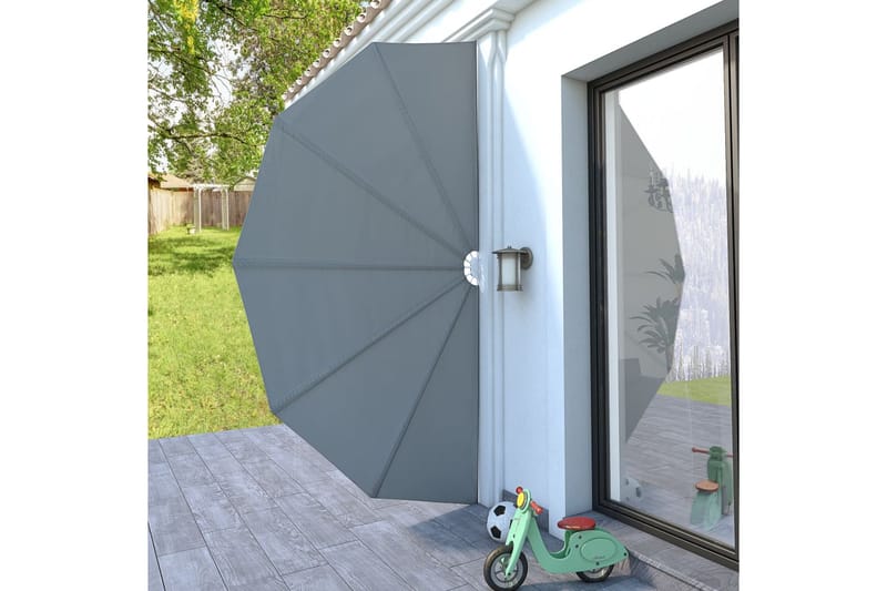 Sammenleggbar sidemarkise for terrasse grå 200 cm - Hagemøbler - Solbeskyttelse - Markiser - Balkongmarkise