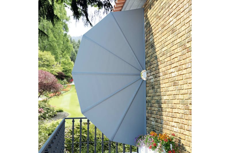 Sammenleggbar sidemarkise for terrasse grå 200 cm - Hagemøbler - Solbeskyttelse - Markiser - Balkongmarkise