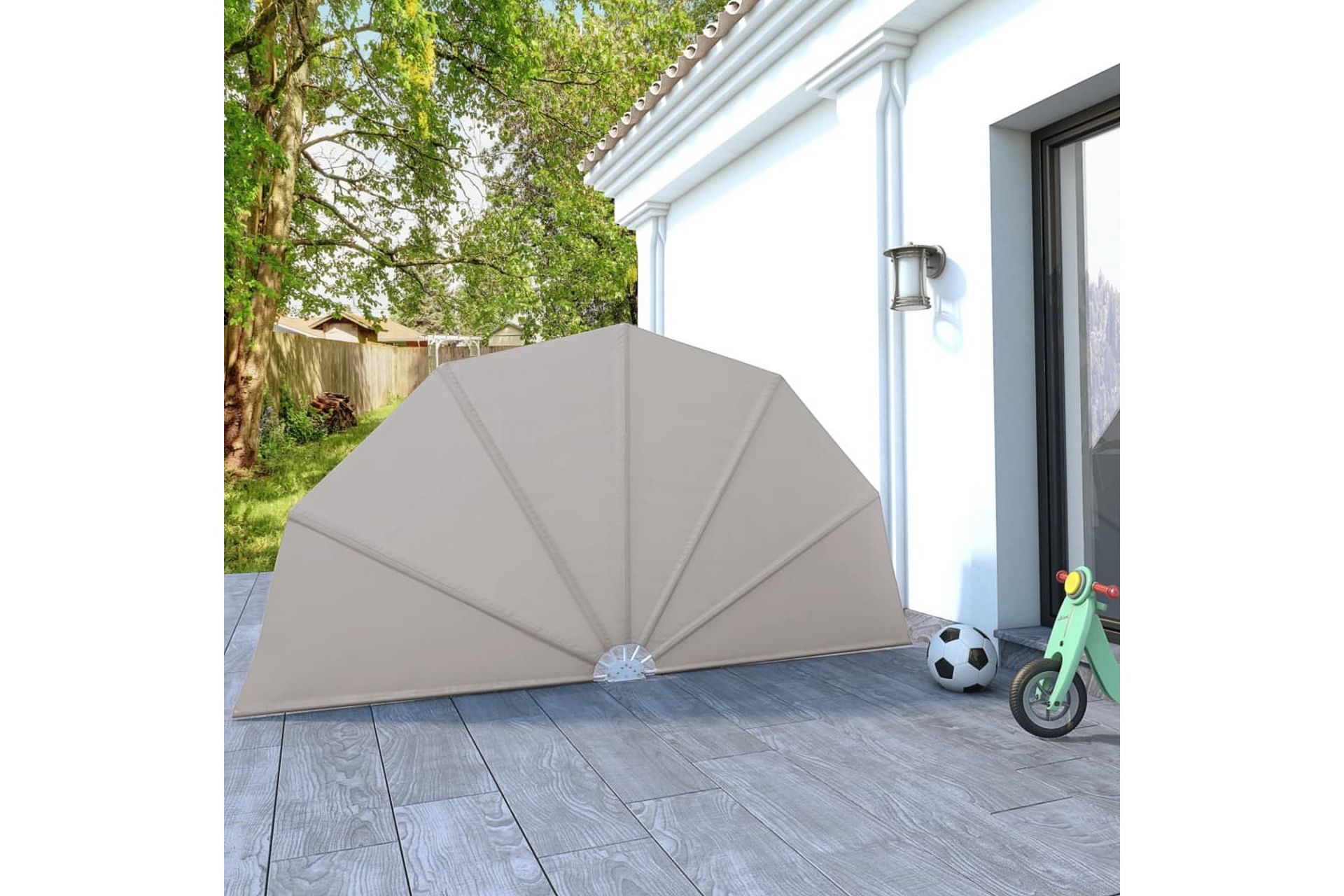 Sammenleggbar sidemarkise for terrasse krem 160 cm - Hagemøbler - Solbeskyttelse - Markiser - Balkongmarkise