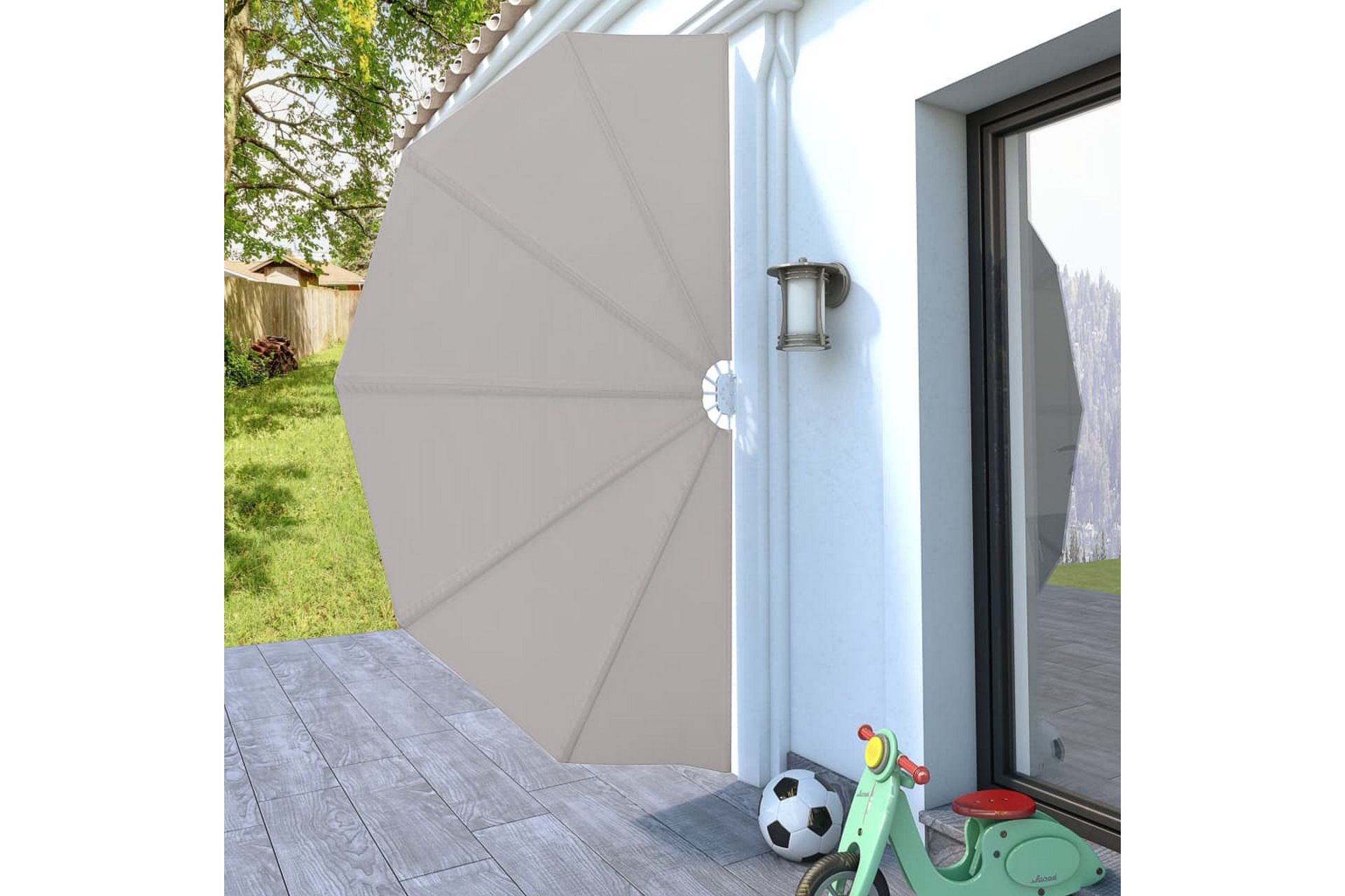 Sammenleggbar sidemarkise for terrasse krem 160 cm - Hagemøbler - Solbeskyttelse - Markiser - Balkongmarkise
