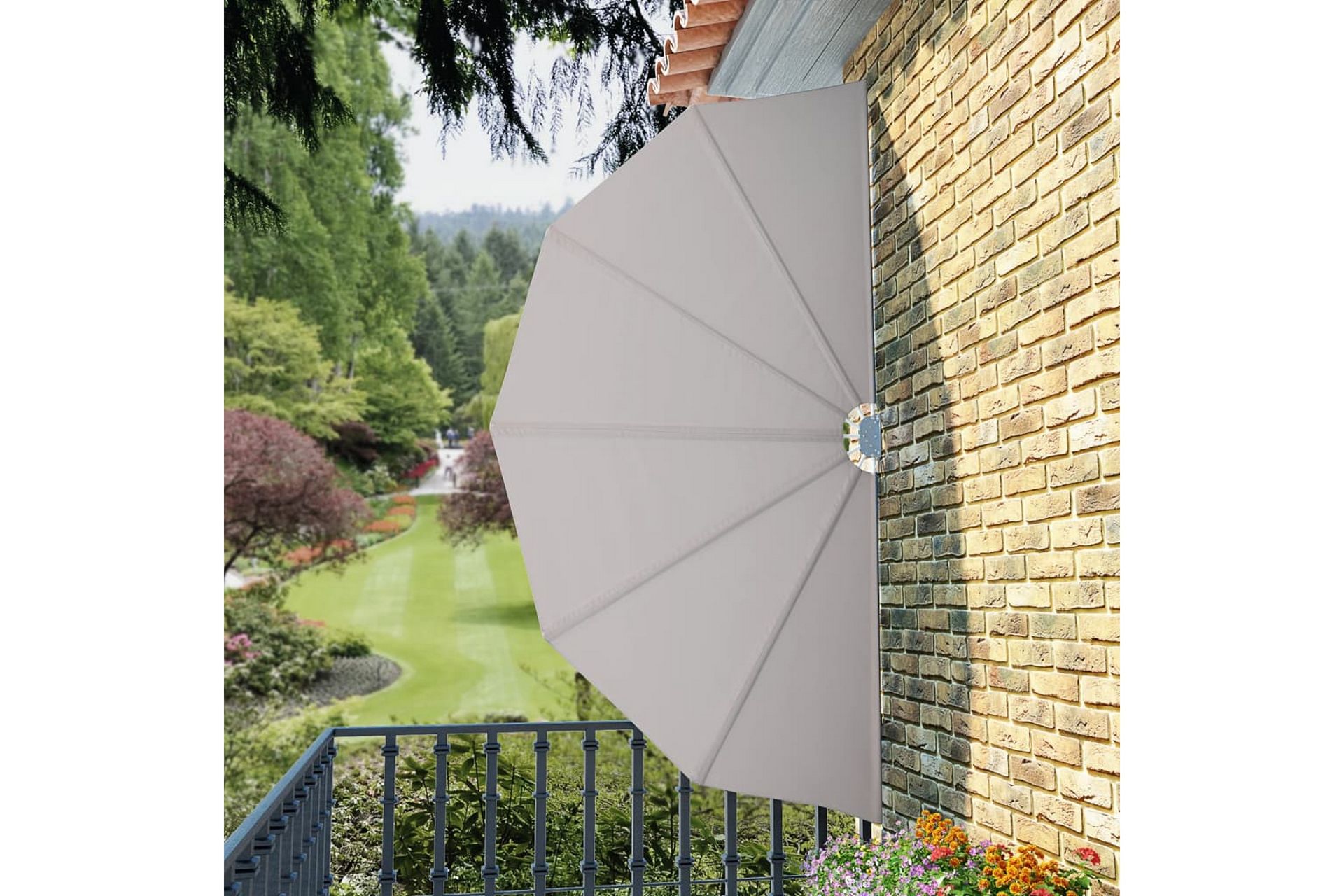 Sammenleggbar sidemarkise for terrasse krem 160 cm - Hagemøbler - Solbeskyttelse - Markiser - Balkongmarkise