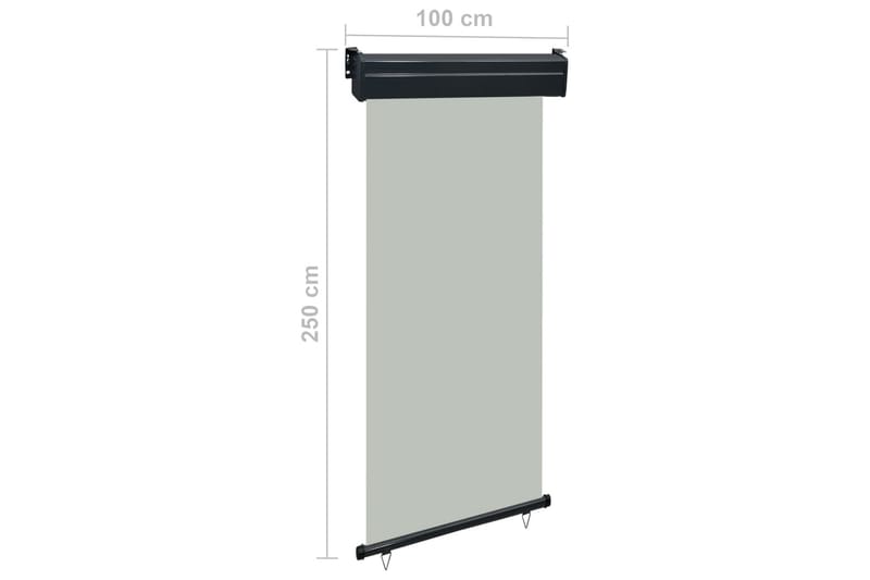 Sidemarkise for balkong 100x250 cm grå - Grå - Hagemøbler - Solbeskyttelse - Markiser - Balkongmarkise