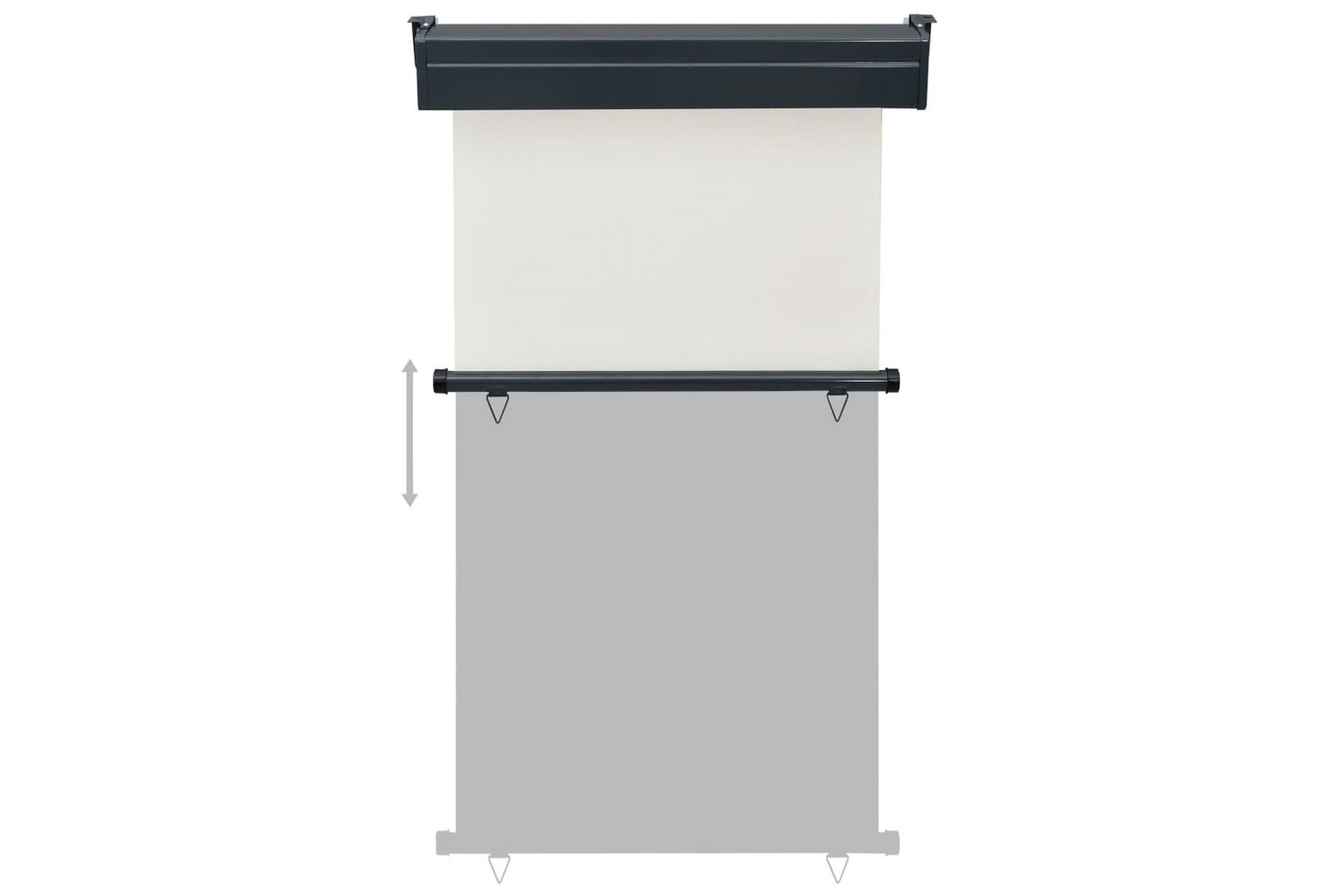 Sidemarkise for balkong 100x250 cm kremhvit - Krem - Hagemøbler - Solbeskyttelse - Markiser - Balkongmarkise