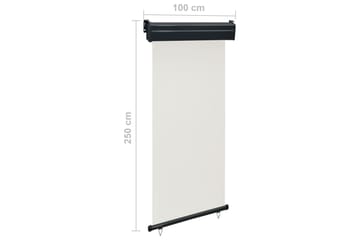 Sidemarkise for balkong 100x250 cm kremhvit - Krem - Hagemøbler - Solbeskyttelse - Markiser - Balkongmarkise